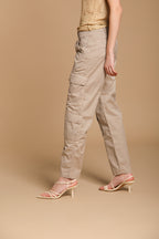 Evita Cargo women's cargo pants in stretch gabardine relaxed fit