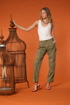 Evita Cargo women's cargo pants in stretch gabardine relaxed fit