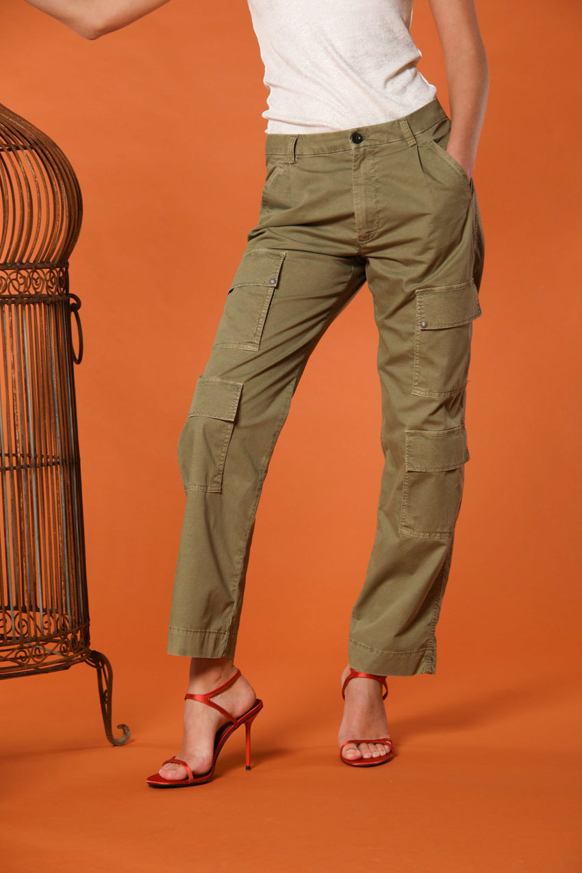Evita Cargo women's cargo pants in stretch gabardine relaxed fit