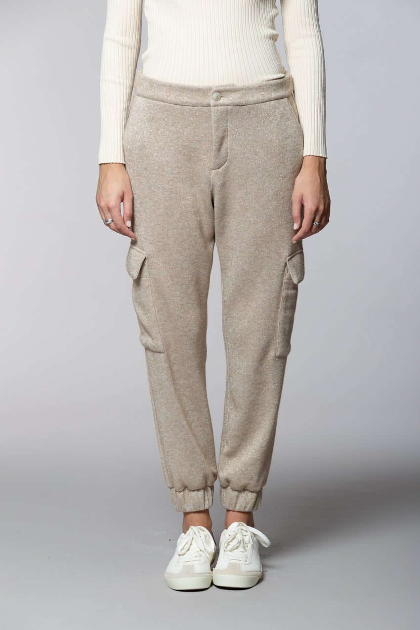 Easy Cargo pantalon cargo femme en maille jersey lurex relaxed fit