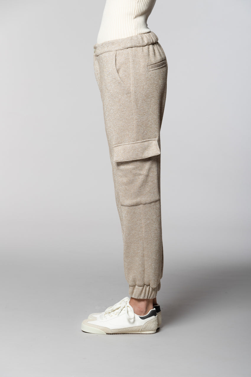 Easy Cargo pantalon cargo femme en maille jersey lurex relaxed fit