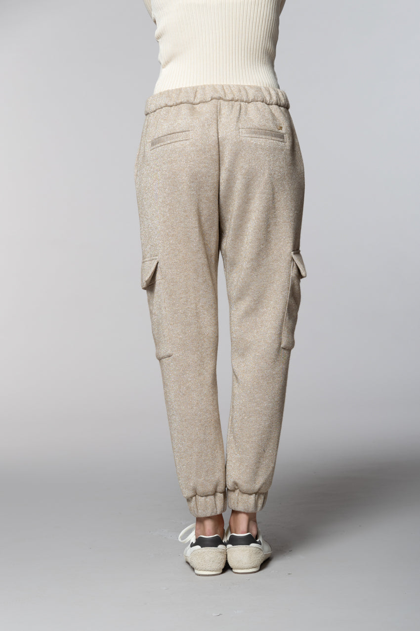 Easy Cargo pantalon cargo femme en maille jersey lurex relaxed fit