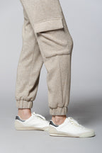 Easy Cargo pantalone cargo donna maglia jersey lurex relaxed fit