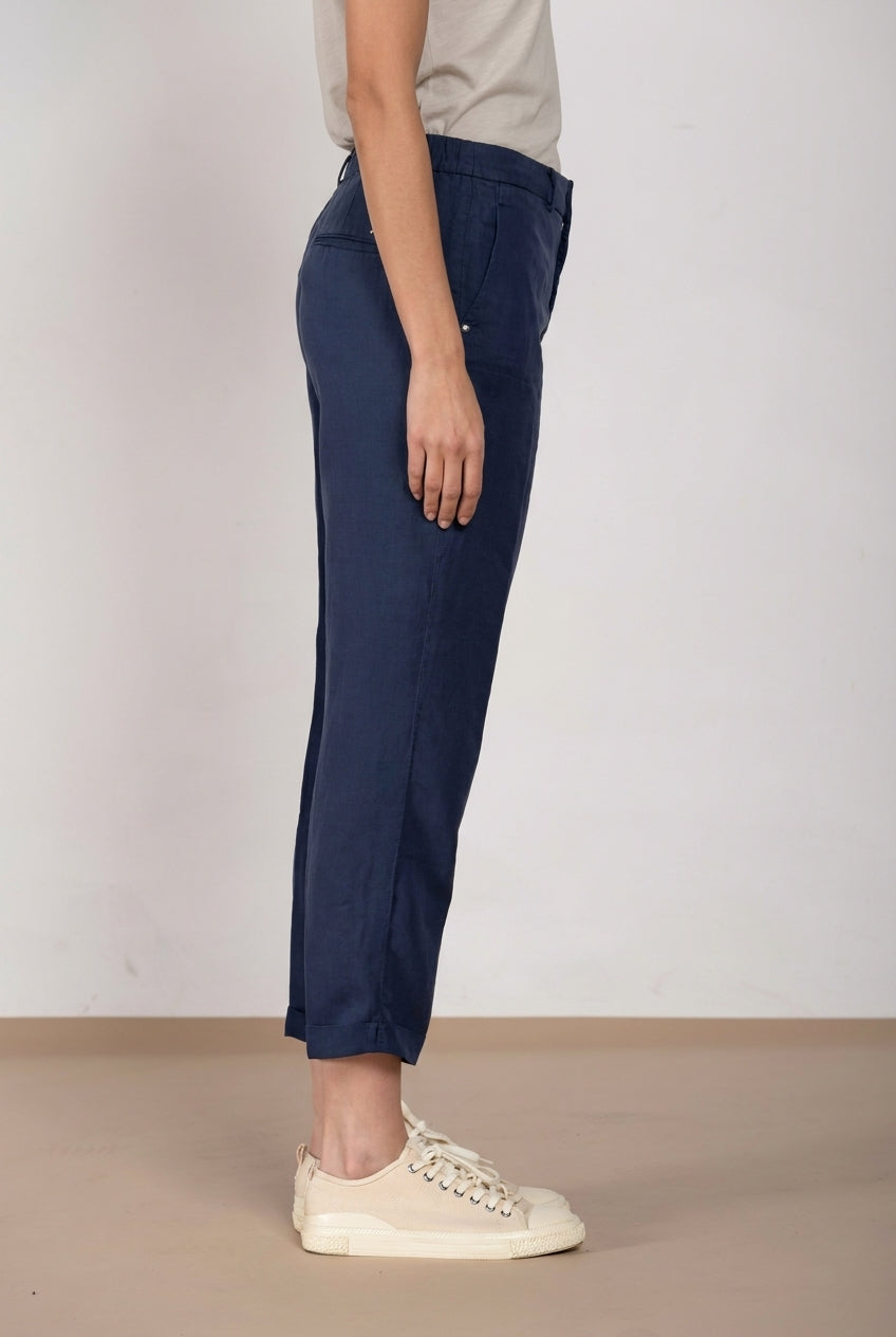 Linda Summer pantalon chino femme en canvas relaxed fit