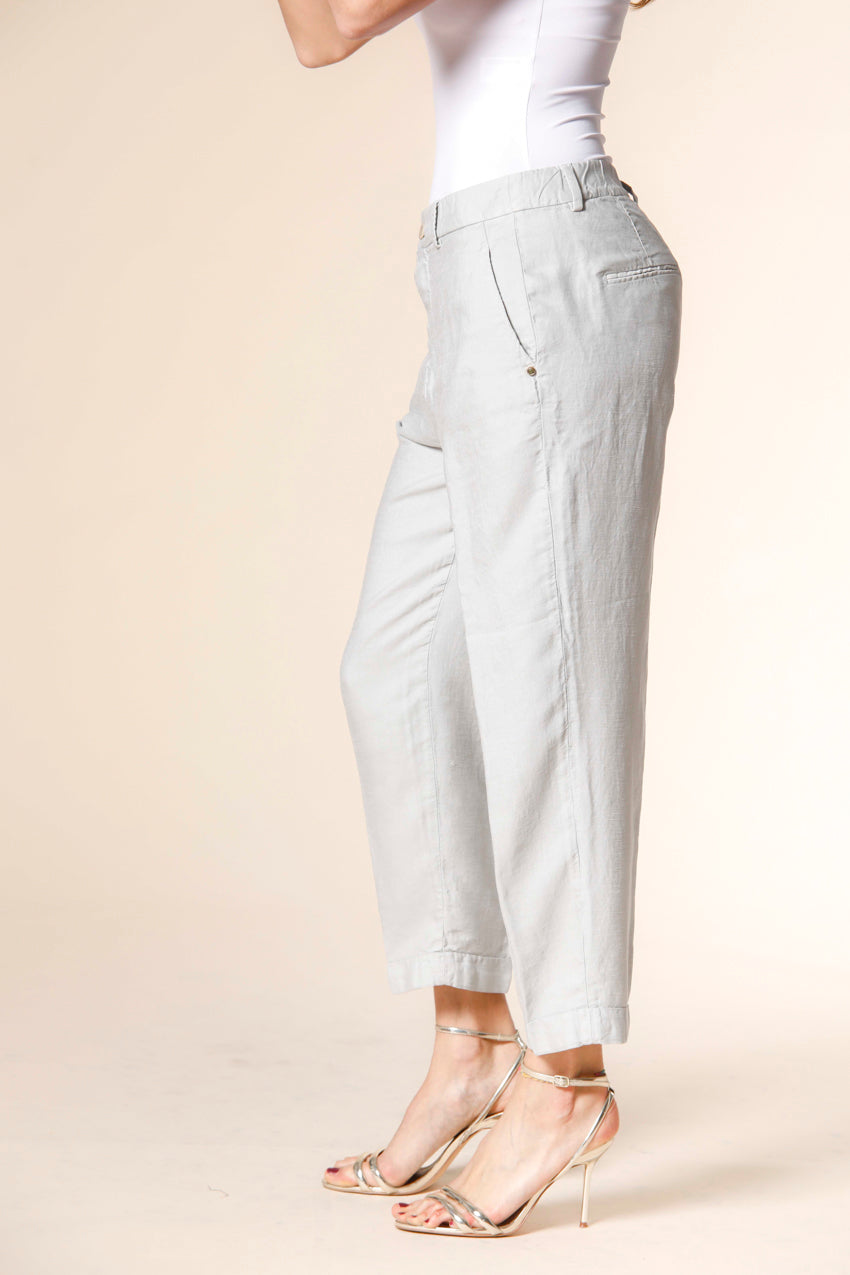 image 4 de pantalon chino jogger femme en tencel et lin modèle Linda Summer en célestin relaxed de Mason's