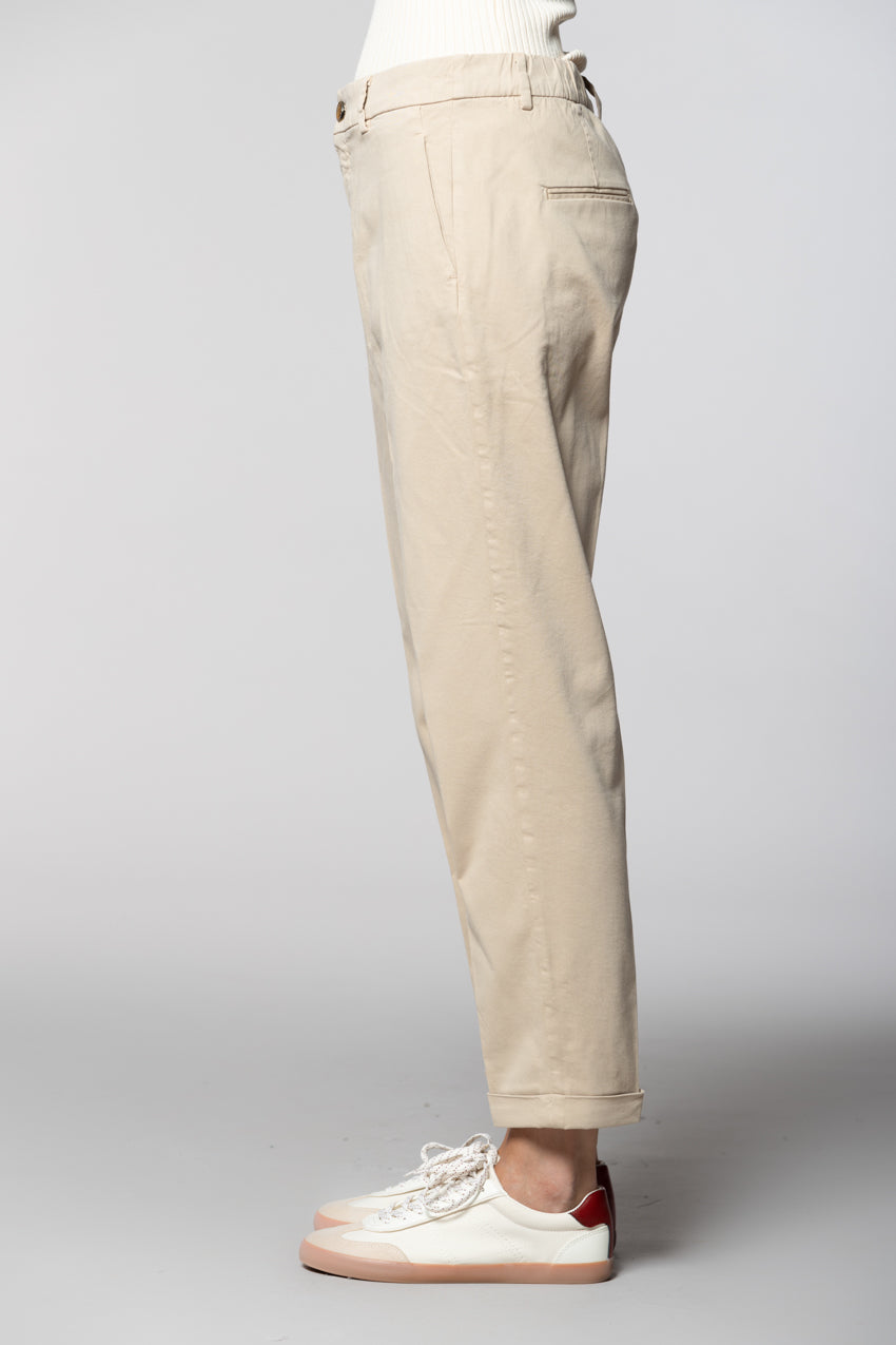New York Cozy pantalón chino mujer en gabardina carrot fit