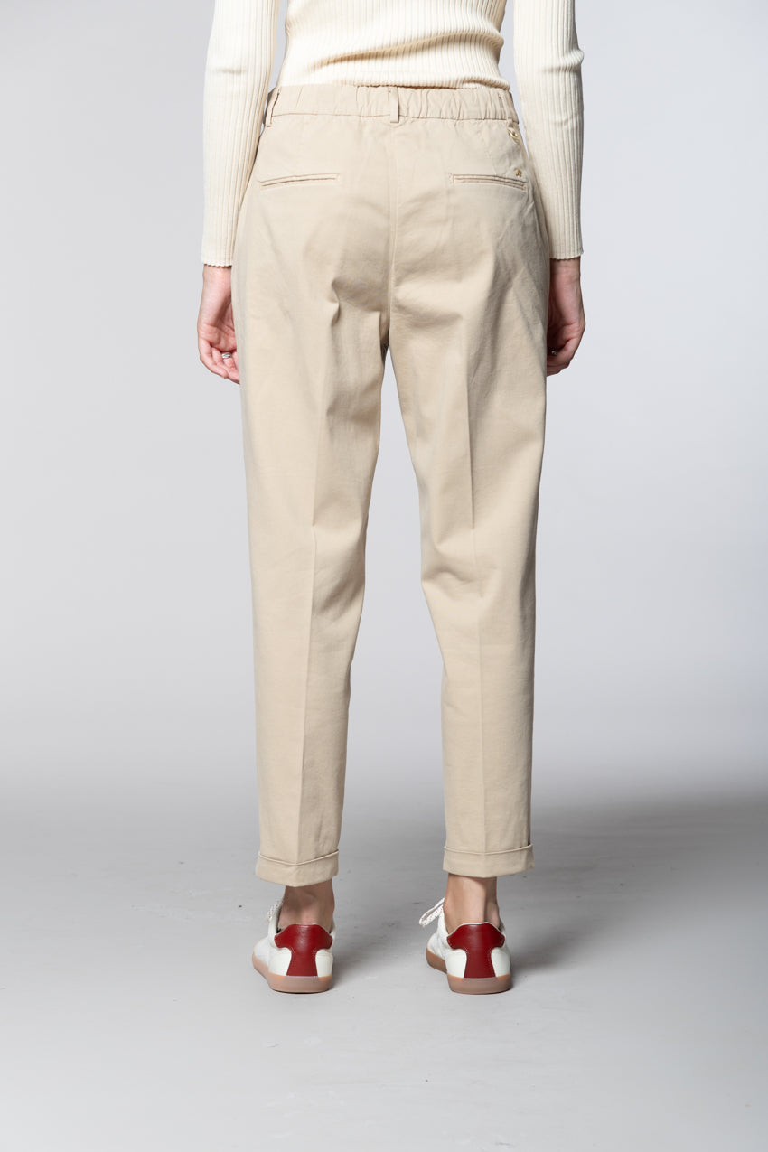 New York Cozy pantalón chino mujer en gabardina carrot fit