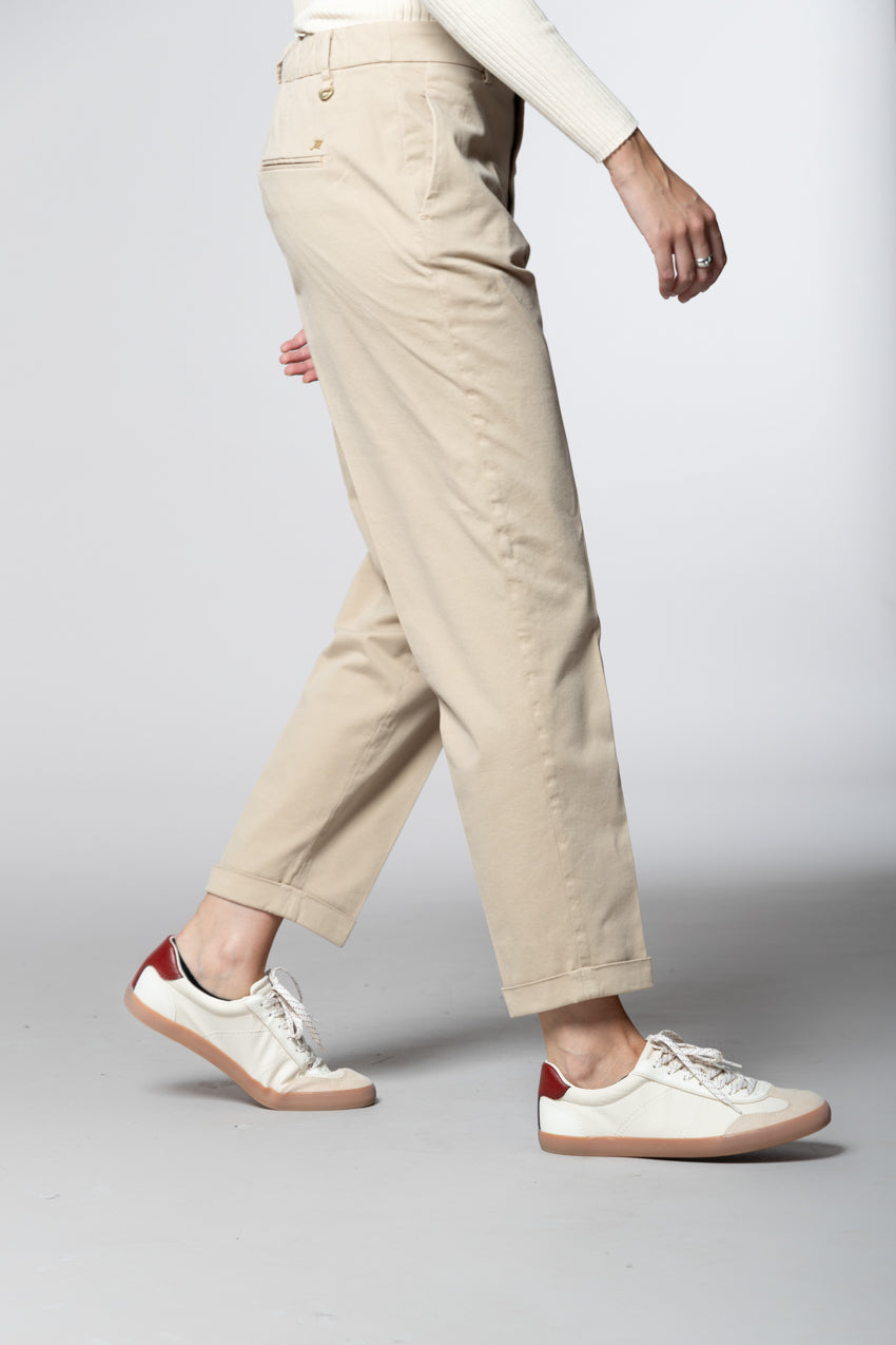 New York Cozy pantalón chino mujer en gabardina carrot fit