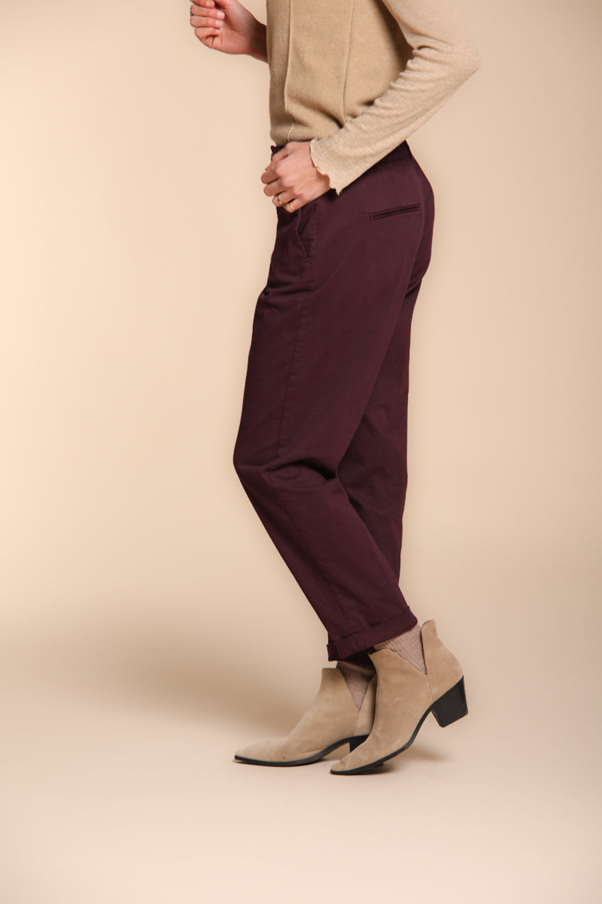 Foto 3 New York Cozy pantalone chino donna in gabardina carrot fit