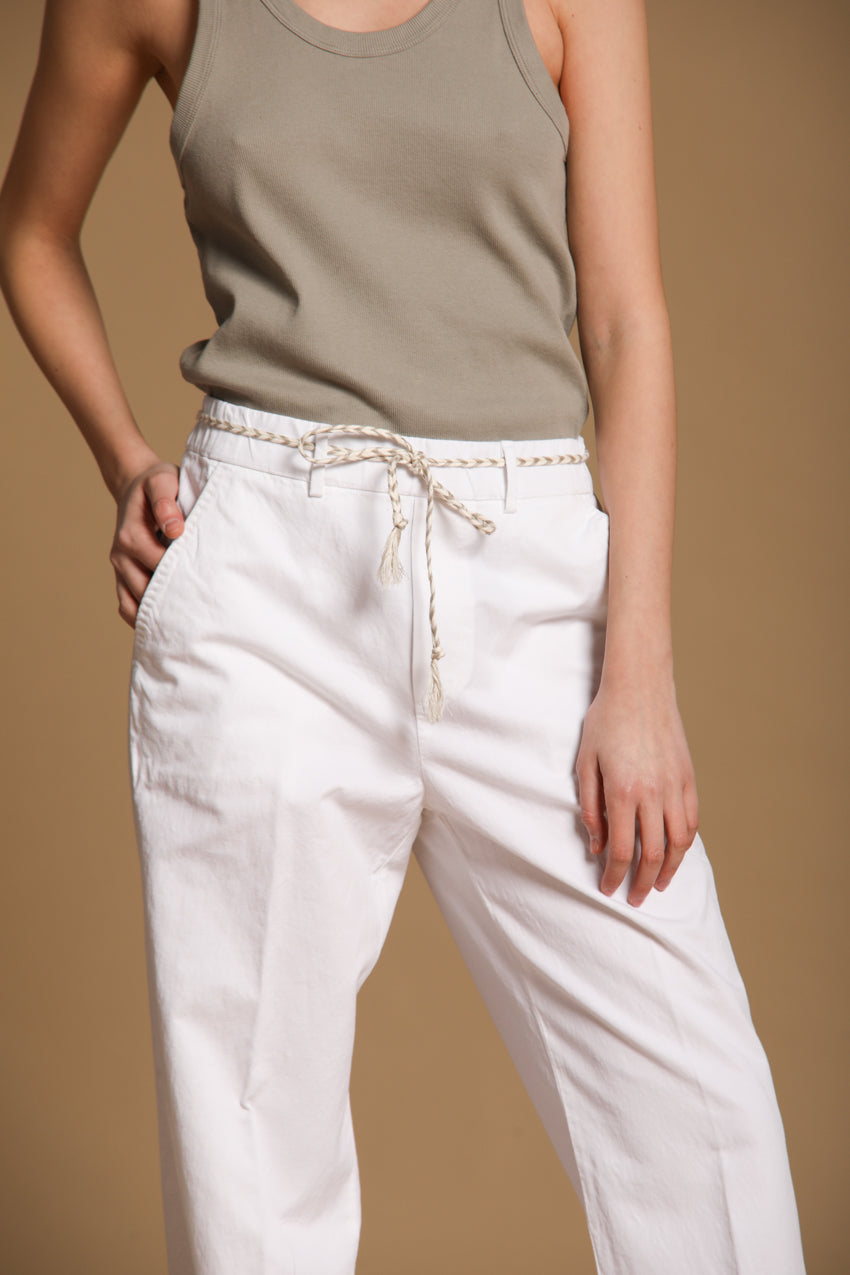 New York Cozy Straight pantalone chino donna in twill di lino e cotone straight fit