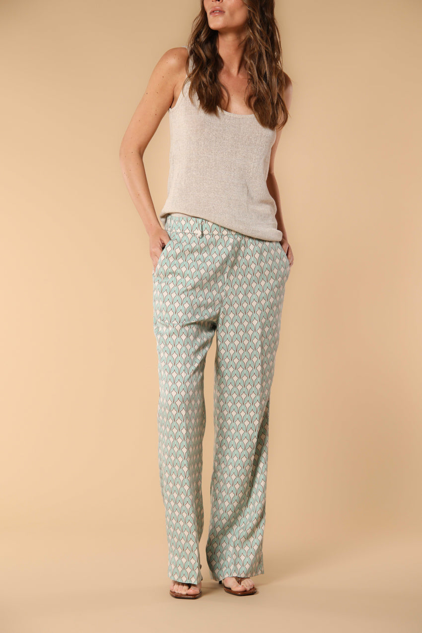 New York Cozy Straight pantalón chino jogger mujer en modal con estampado geométrico straight fit