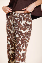 New York Cozy Straight women's chino jogger pants in ramage print muslin relaxed fit