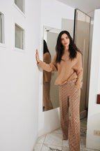 Easy Straight women’s chino pants in jersey with wave print straight fit