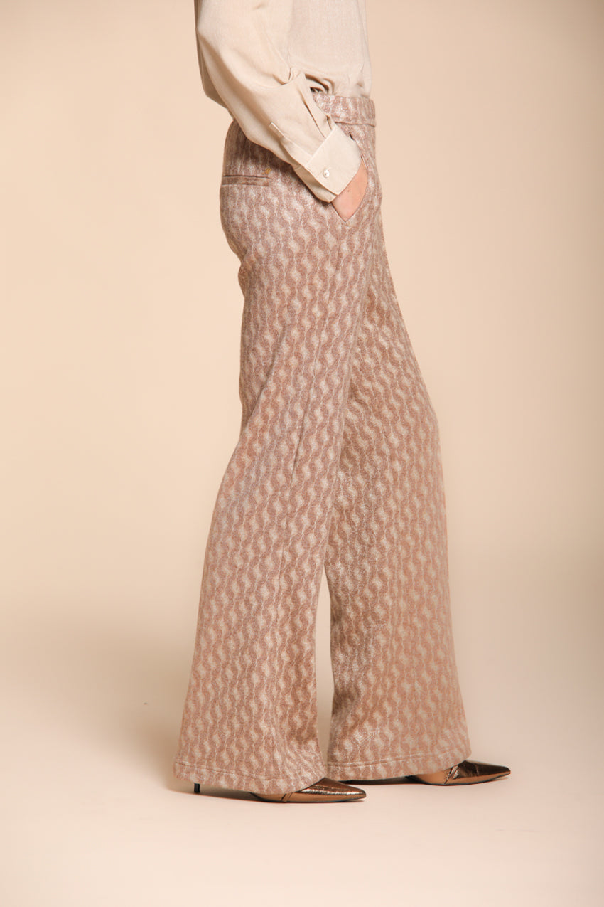 Foto 4 Easy Straight pantalone chino donna in jersey stampa onda straight fit