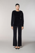 Easy Straight women's chino trousers in chenille jersey straight fit