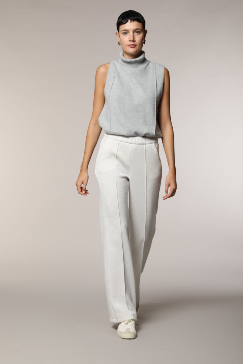 Easy Straight pantalone chino donna in jersey con lurex straight fit