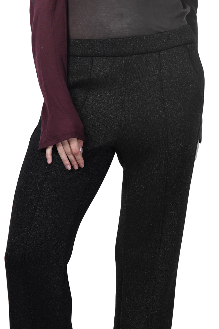Easy Straight women’s chino pants in knit-effect lurex jersey with straight fit