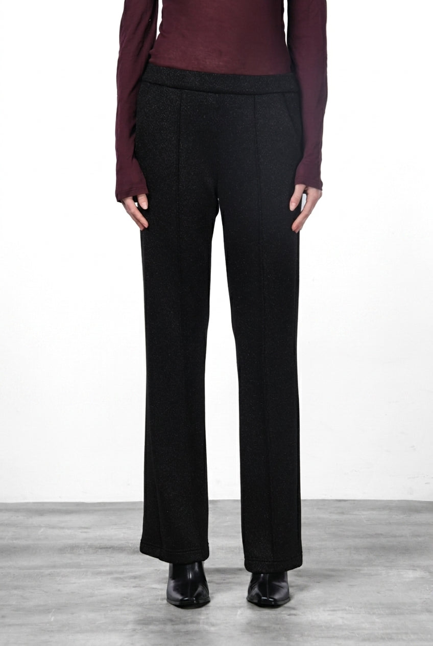 Easy Straight women’s chino pants in knit-effect lurex jersey with straight fit