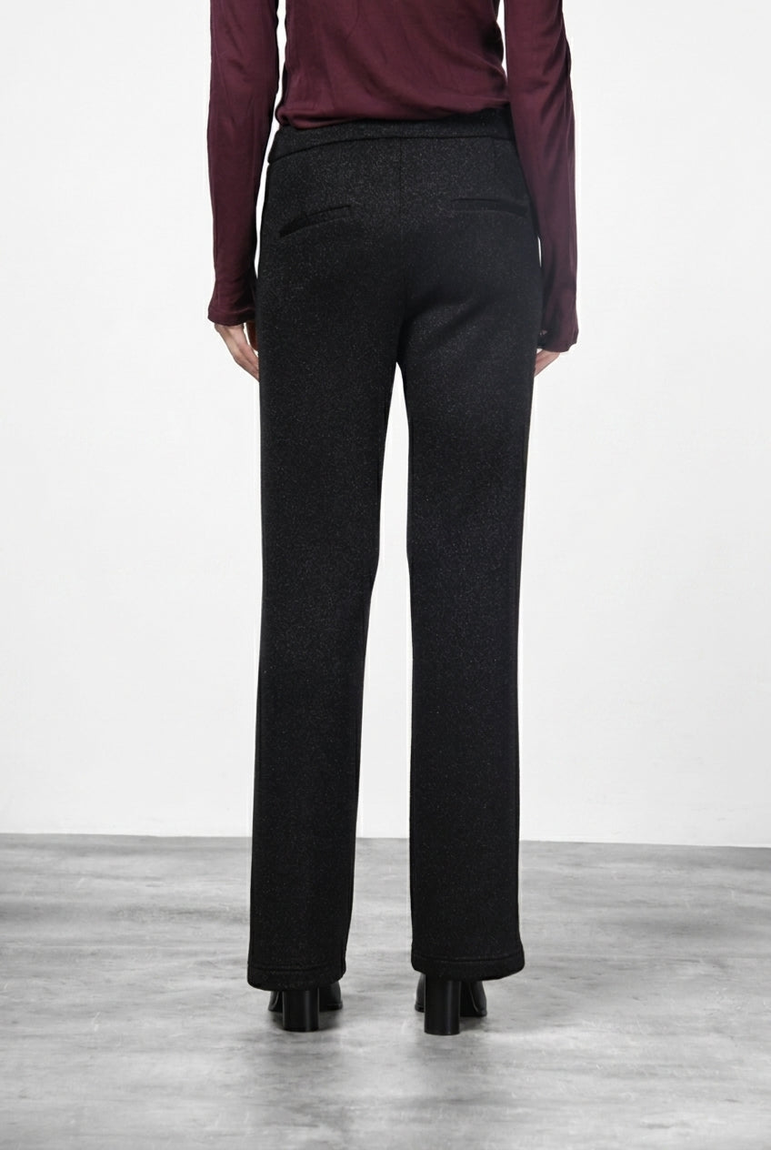 Easy Straight women’s chino pants in knit-effect lurex jersey with straight fit