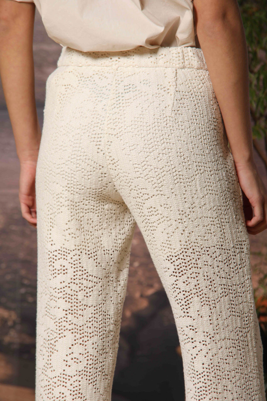 Easy Straight Summer women's chino pants crochet fabric straight fit