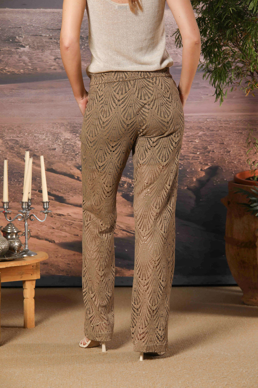 Easy Straight women's chino pants crochet fabric straight fit