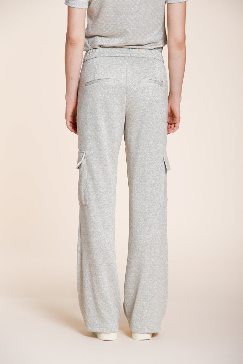 Easy Straight Hose Cargo Jogger Damen aus Trikot Lurex straight fit