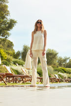 Easy Straight pantalón cargo jogger mujer en punto crochet straight fit