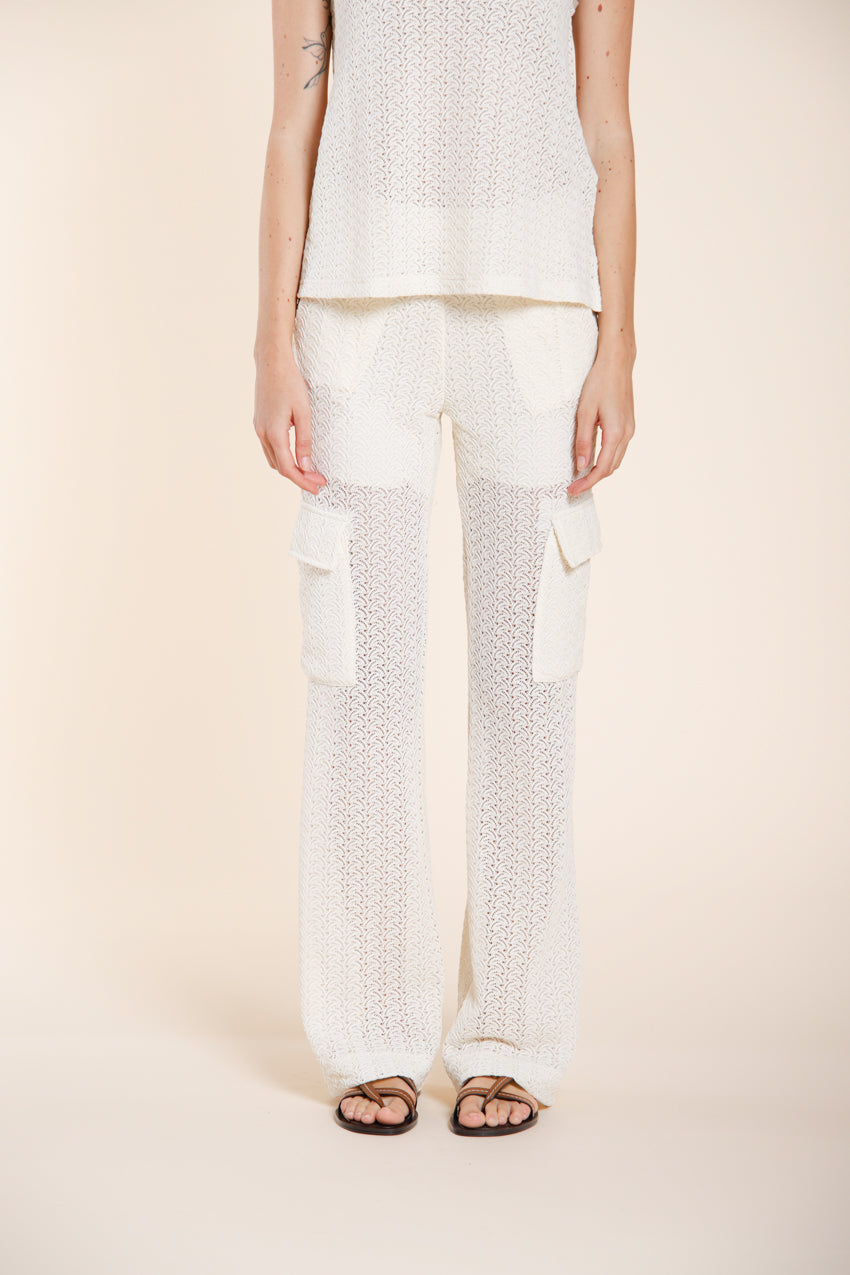 Easy Straight pantalón cargo jogger mujer en punto crochet straight fit