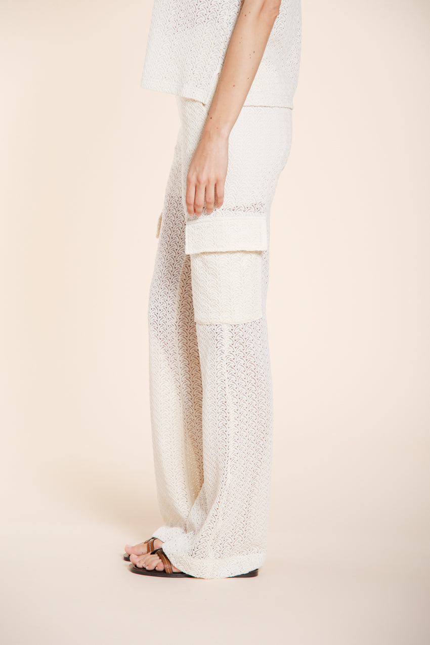 Easy Straight pantalón cargo jogger mujer en punto crochet straight fit