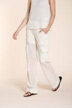 Easy Straight pantalon cargo jogger femme en maille crochet straight fit