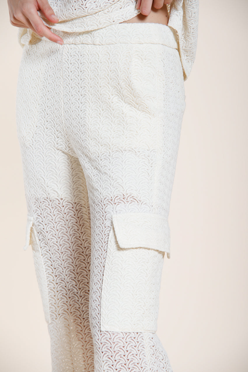 Easy Straight pantalón cargo jogger mujer en punto crochet straight fit