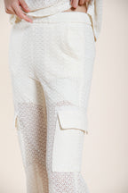 Easy Straight pantalon cargo jogger femme en maille crochet straight fit