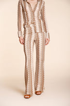 Easy Straight women's chino jogger pants in lurex herringbone knit straight fit