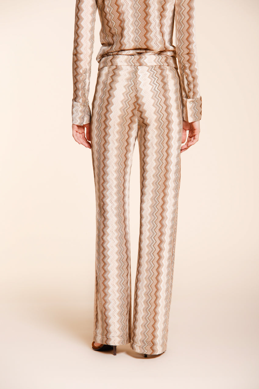 Easy Straight women's chino jogger pants in lurex herringbone knit straight fit