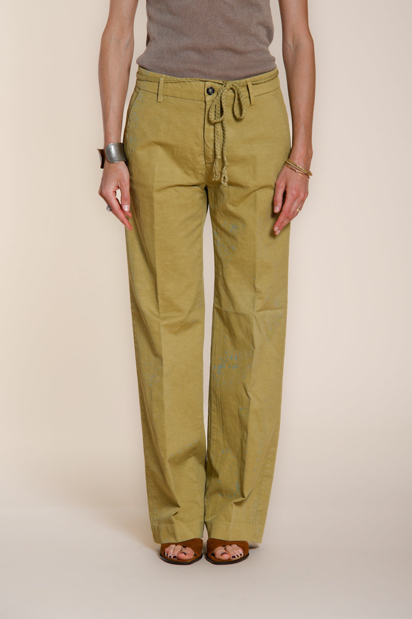 New York Straight pantalone chino donna in twill di cotone e lino straight fit