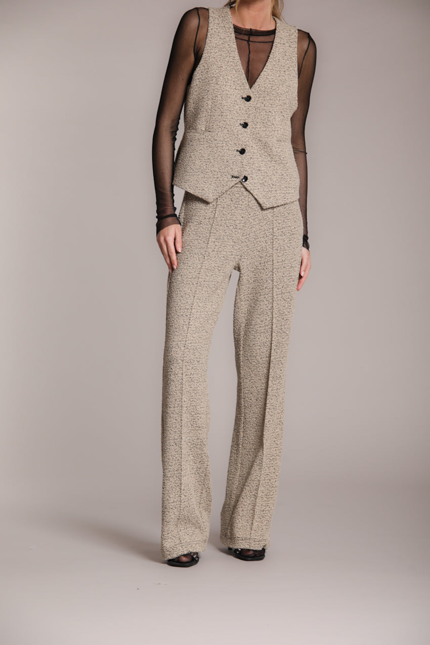 Easy Straight pantalón chino mujer en jersey bouclé straight fit