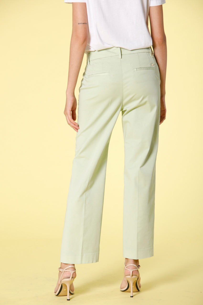 New York Cropped pantalón chino mujer en tela de paracaídas algodón y tencel regular