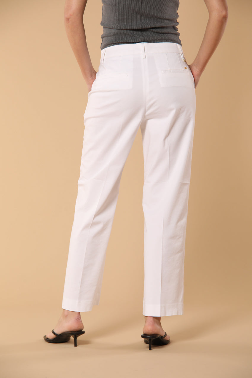 New York Cropped pantalone chino donna in gabardina straight fit
