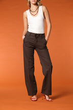 New York Straight pantalone chino donna in twill di cotone e lino straight fit