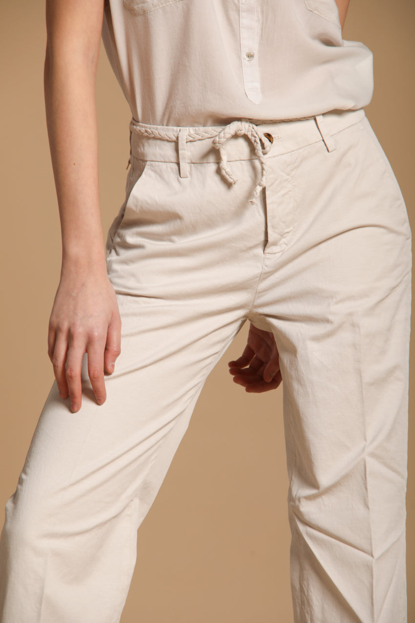 New York Straight pantalon chino femme en Twill de Cotone et Lin coupe Straight