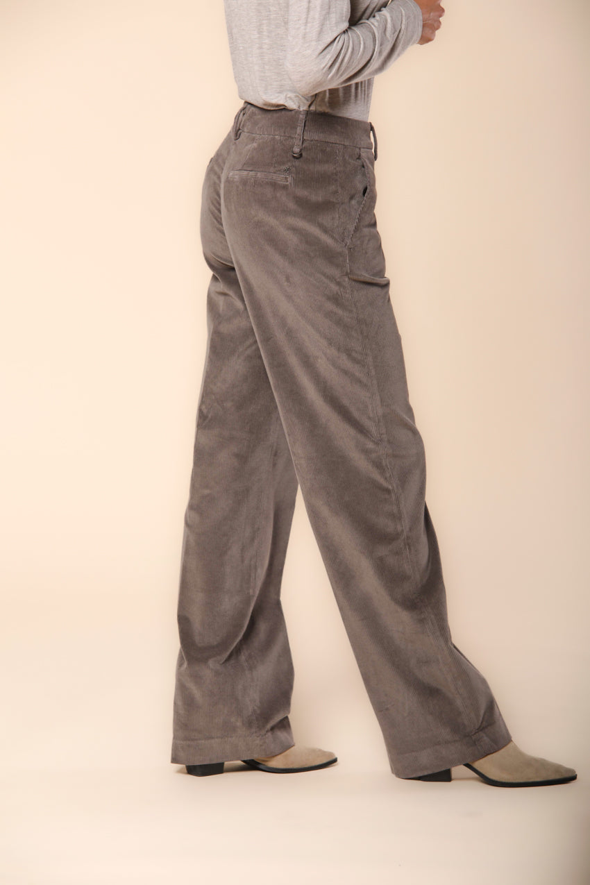 new York Straight pantalón chino mujer en pana ajuste straight