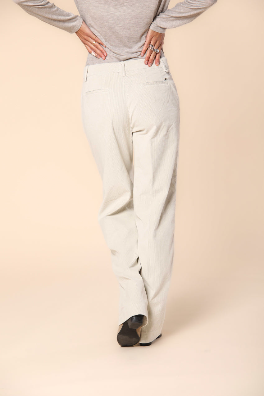 New York Straight pantalone chino donna in velluto a coste straight fit