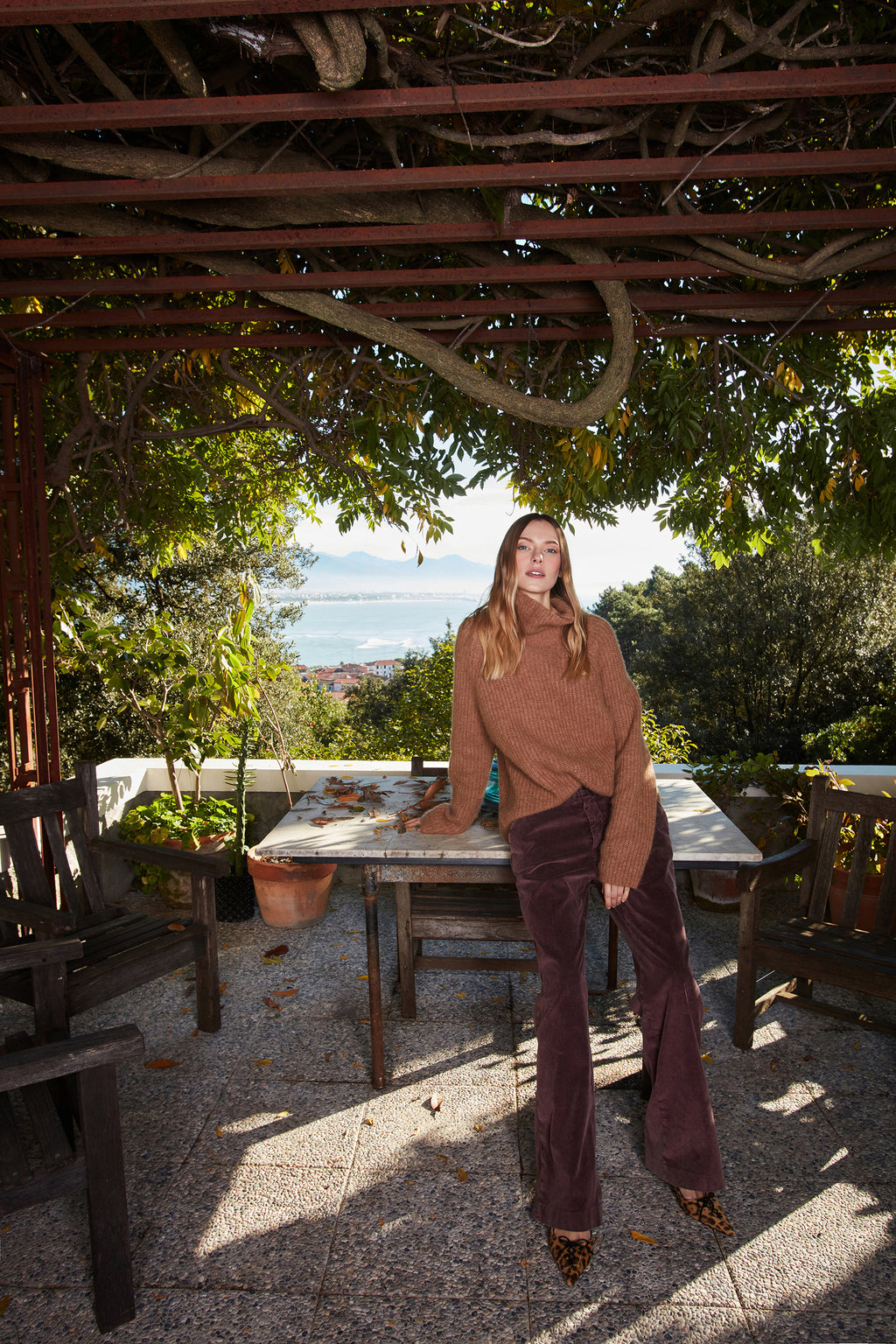 New York Straight pantalón chino mujer en pana straight fit