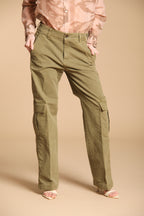 Detroit Straight pantalone chino donna in panama fiammata straight fit