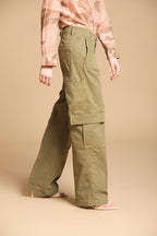 Detroit Straight pantalone chino donna in panama fiammata straight fit