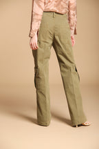 Detroit Straight pantalone chino donna in panama fiammata straight fit