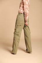 Detroit Straight pantalone chino donna in panama fiammata straight fit