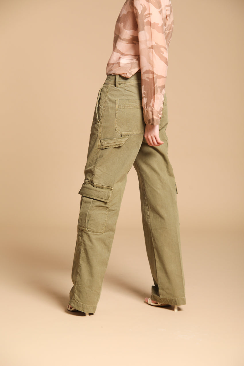 Detroit Straight pantalone chino donna in panama fiammata straight fit