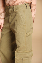 Detroit Straight pantalone chino donna in panama fiammata straight fit