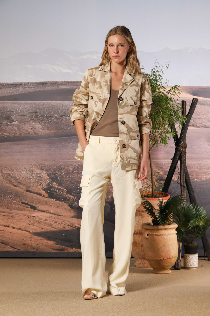 Victoria pantalone cargo donna in modal straight fit